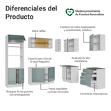 Combo completo de Cocina Esquinero 399 cm Blanco/Gris Lux Madesa 01