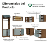 Combo completo de Cocina Esquinero 416 x 60 cm Marrón/Gris Lux Madesa 01