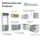 Combo completo de Cocina Esquinero 416 x 60 cm Blanco/Gris Lux Madesa 01