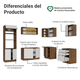 Combo completo de Cocina Esquinero 416 x 60 cm Marrón/Blanco Aterciopelado Lux Madesa 01