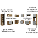 Combo completo de Cocina Esquinero 546cm Marrón/Gris Lux Madesa 01