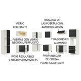 Combo completo de Cocina Esquinera 546 cm Blanco/Negro Lux Madesa 03