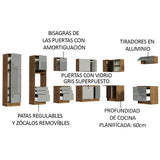 Combo completo de Cocina Esquinero 546cm Marrón/Gris Lux Madesa 05
