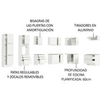 Combo completo de Cocina Esquinera 546 cm 12 Puertas 8 Cajones Blanco Lux Madesa