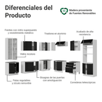 Combo completo de Cocina Esquinera Lux 549 cm 17 Puertas 3 Cajones (Sin Mesada) Blanco/Negro Madesa
