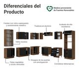 Combo completo de Cocina Esquinero 549 cm Marrón/Negro Lux Madesa 01