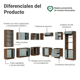 Combo completo de Cocina Esquinero 549 cm Marrón/Gris Lux Madesa 01