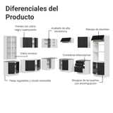Combo completo de Cocina Esquinera con Cristalero 566 cm Madesa Lux BG 01