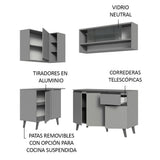 Combo Completo de Cocina Esquinera 265 cm Gris Nice Madesa 01