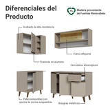 Combo de Cocina Esquinero 265 cm Con Patas Nice Crema 01