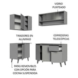 Combo Completo de Cocina Esquinera 265 cm Gris Nice Madesa 02