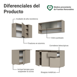 Combo de Cocina Esquinero 265 cm Sin Patas Nice Crema 03