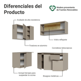 Combo de Cocina Esquinero 265 cm Sin Patas Nice Crema 04