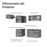 Combo completo de Cocina Esquinera Flotante 325cm Gris Nice Madesa 01