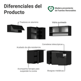 Combo Completo de Cocina Esquinera Flotante 325 cm Negro Nice Madesa 01
