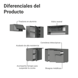 Combo completo de Cocina Esquinera Flotante 325cm Gris Nice Madesa 02