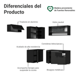 Combo Completo de Cocina Esquinera Flotante 325 cm Negro Nice Madesa 02