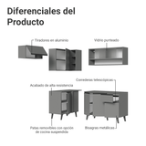 Combo completo de Cocina Esquinera 325cm Gris Nice Madesa 03