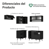 Combo Completo de Cocina Esquinera 325 cm Negro Nice Madesa 03