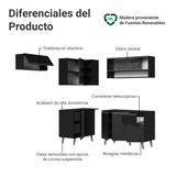 Combo Completo de Cocina Esquinera 325 cm Negro Nice Madesa 04
