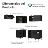 Combo Completo de Cocina Esquinera 325 cm Negro Nice Madesa 06