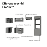 Combo completo de Cocina Esquinera Flotante 385cm Gris Nice Madesa 01