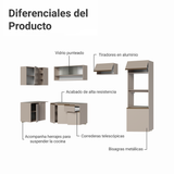 Combo completo de Cocina Esquinero Flotante 385cm Crema Nice Madesa 01