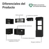 Combo Completo de Cocina Esquinera Flotante 385 cm Negro Nice Madesa 01
