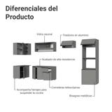 Combo completo de Cocina Esquinera Flotante 385cm Gris Nice Madesa 02