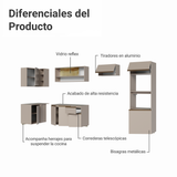 Combo completo de Cocina Esquinera 385 cm, Crema Nice Madesa 02