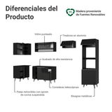 Combo Completo de Cocina Esquinera 385 cm Negro Nice Madesa 03