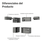 Combo completo de Cocina Esquinera Flotante 405 cm 9 Puertas 1 Cajón Gris Nice Madesa