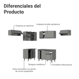 Combo completo de Cocina Esquinera 405cm Gris Nice Madesa 02