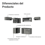 Combo completo de Cocina Esquinera Flotante 405cm Gris Nice Madesa 04