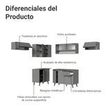 Combo completo de Cocina Esquinera 405cm Gris Nice Madesa 05