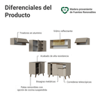 Combo completo de Cocina Esquinera 405 cm Crema Nice Madesa 06