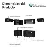 Combo Completo de Cocina Esquinera 405 cm Negro Nice Madesa 06