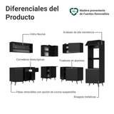 Combo Completo de Cocina Esquinera 445 cm Negro Nice Madesa 01