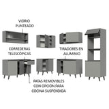 Combo Completo de Cocina Esquinera 445 cm Gris Nice Madesa 02