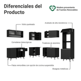Combo Completo de Cocina Esquinera 445 cm Negro Nice Madesa 02