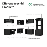 Combo Completo de Cocina Esquinera 445 cm Flotante Negro Nice Madesa 04