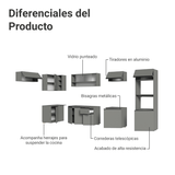 Combo completo de Cocina Esquinera Flotante 465cm Gris Nice Madesa 02