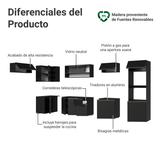 Combo completo de Cocina Esquinero Flotante 465 cm Negro Nice Madesa 03