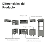 Combo completo de Cocina Esquinera 465cm Gris Nice Madesa 05