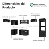 Combo Completo de Cocina Esquinera Flotante 465 cm Negro Nice Madesa 06