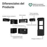 Combo Completo de Cocina Esquinera Flotante 465 cm Negro Nice Madesa 07