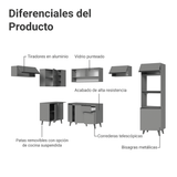 Combo completo de Cocina Esquinera 465cm Gris Nice Madesa 08