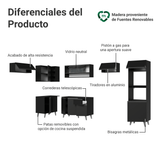 Combo Completo de Cocina Esquinera 465 cm Negro Nice Madesa 09