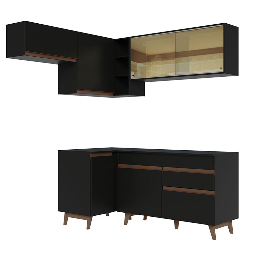 Combo completo de Cocina Esquinera 332cm Negro Reims 03