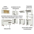 Combo completo de Cocina Esquinera 402 cm 12 Puertas 1 Cajón Blanco Reims Madesa
